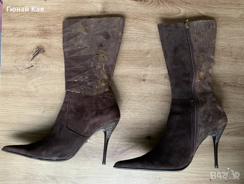 Дамски ботуши на високи токчета №36, снимка 1
