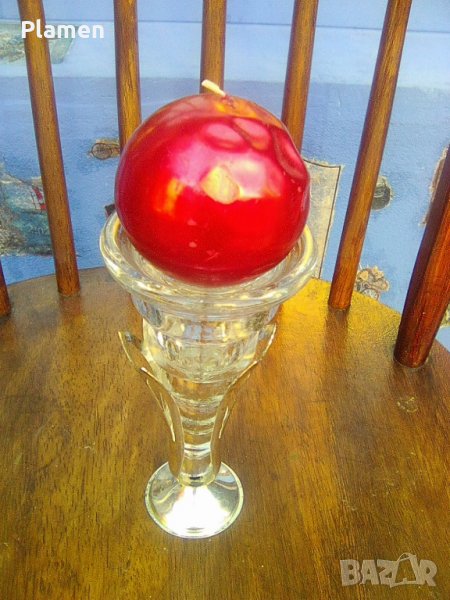 Красив свещник от метал и стъкло, снимка 1