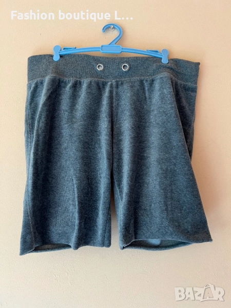 Сиви плюшени бермуди панталонки М размер с ластик в кръста 80% памук 🩶, снимка 1