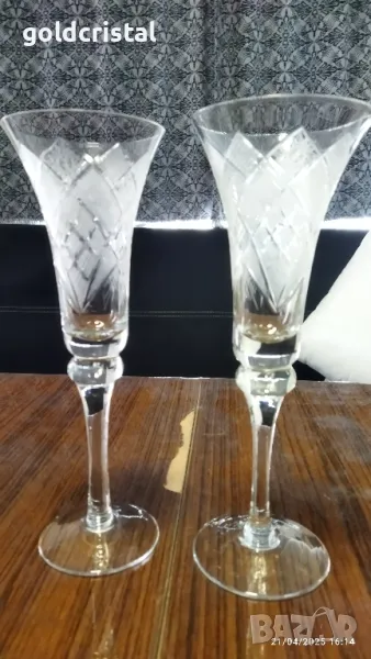 кристални сватбени чаши , снимка 1