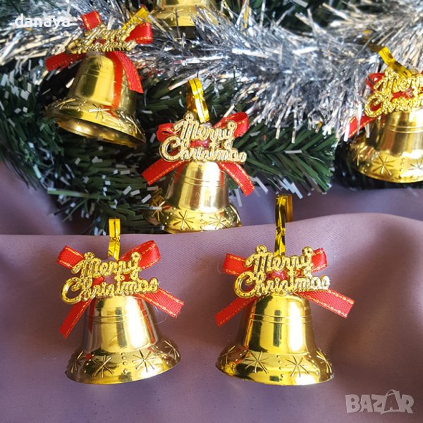 3237 Комплект камбанки за коледна елха, 6 броя, снимка 1