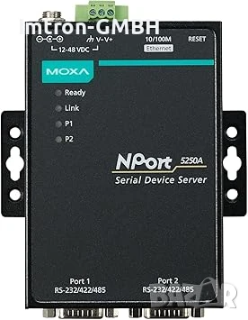 Конвертор NPort 5250A 2-портов RS-232/422/485 Сериен към Ethernet конвертор - защита от пренапреже, снимка 1