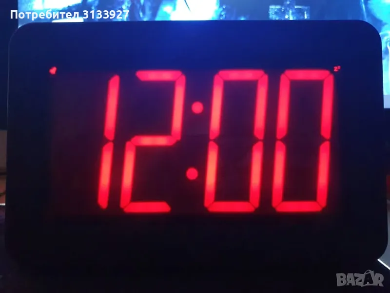 Дигитален настолен LED часовник, аларма, червени цифри, снимка 1
