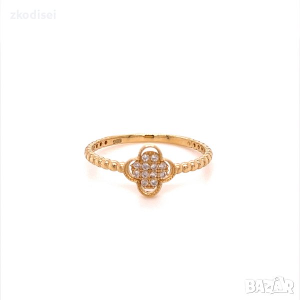 Златен дамски пръстен 1,23гр. размер:56 14кр. проба:585 модел:20053-2, снимка 1