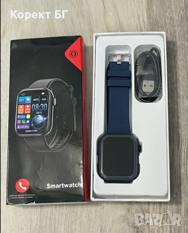 Продавам смарт часовник G28 – Нов, черен, с Bluetooth разговори.