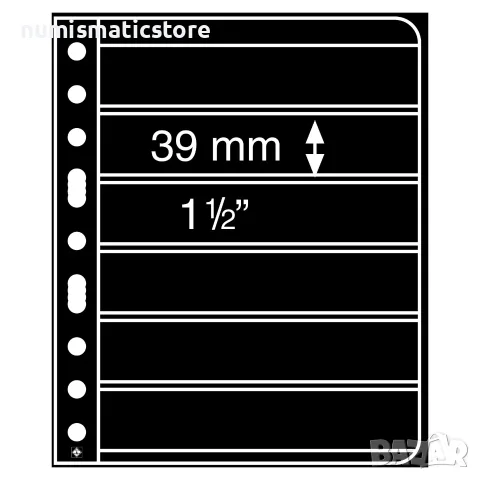 Leuchtturm Vario листи за марки с 6 реда , опаковка 5 бр.