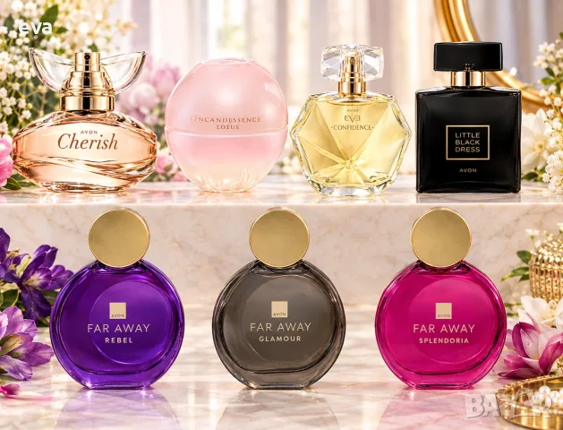 Far Away Glamour, Far Away Rebel, Cherish, Eve Confidence, Little Black Dress, Incandessence Lotus