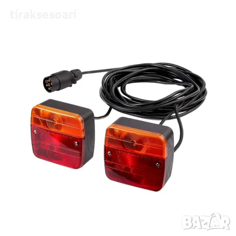 Магнитни Стопове с крушки и 7.5 метра кабел за ремарке колесар лодка