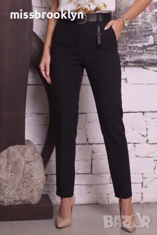 Панталон “Black Elegance Line” – елегантен черен панталон с колан арт.8025