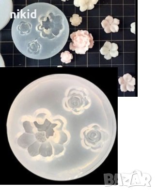 розички божур силиконов молд декорация украса фондан торта мъфини смола