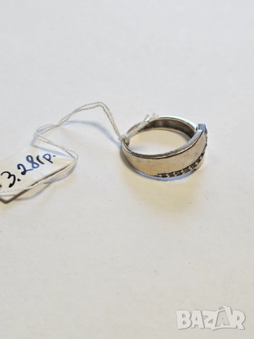Дамски пръстен, бяло злато 585/14к 3.28гр, снимка 4 - Пръстени - 51531602