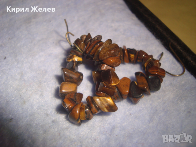 КРЕСИВИ ХЕНД МЕЙД АРТ ОБЕЦИ с НАТУРАЛНИ ПОЛУСКЪПОЦЕННИ КАМЪНИ - ТИГРОВО ОКО и МЕСИНГ 69561, снимка 4 - Обеци - 36439065