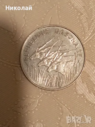 100 франка 1971 г. Габон , снимка 2 - Нумизматика и бонистика - 55781020