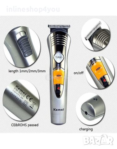 Машинка за бръснене и подстригване 7в1 Kemei, снимка 2 - Тримери - 32594672
