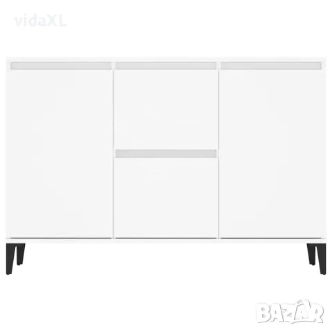 vidaXL Сайдборд, бял, 102x35x70 см, инженерно дърво, снимка 5 - Бюфети - 56147832