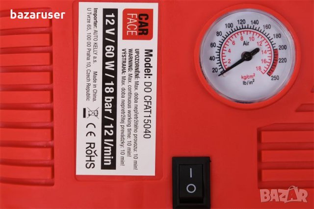 Компрeсор за напомпване на гуми  12V, 260PSI(18bar)/ AT15040, снимка 3 - Аксесоари и консумативи - 31635174