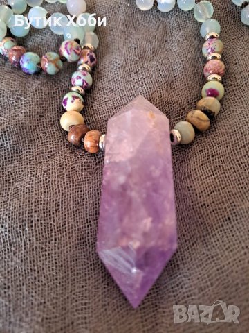 Колие от естествени полускъпоценни камъни, снимка 3 - Колиета, медальони, синджири - 38277449