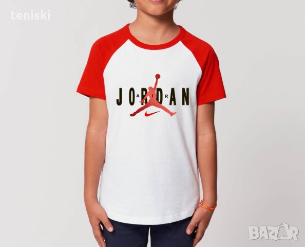 Детски двуцветни тениски Nike Air Jordan принт,, снимка 2 - Детски тениски и потници - 34260626
