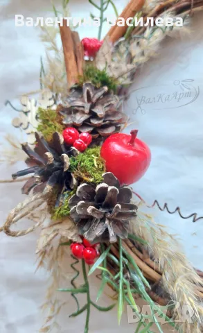 Коледни венци с естествени материали, снимка 6 - Декорация за дома - 48408633