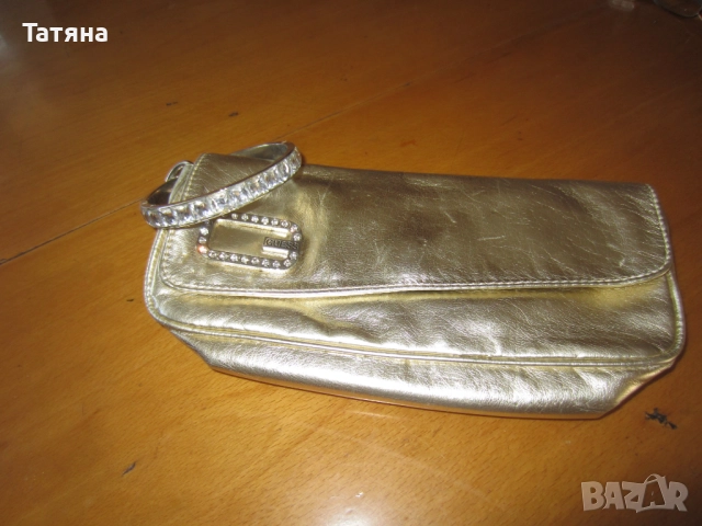 ЧАНТА- FENDISSIME;ИТАЛИЯ ;ЗАЕШКА/ушита по поръчка  / КОЖЕНИ/ЗЛАТИСТИ-  чанта и плик;, снимка 13 - Чанти - 12551912