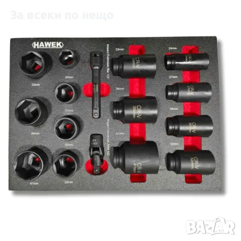 Професионален шкаф с инструменти с 12 чекмеджета - 11 пълни HAWEK, снимка 14 - Други инструменти - 50328172