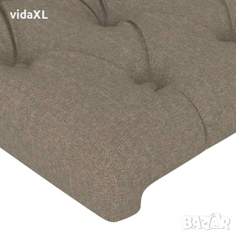 vidaXL LED горна табла за легло, таупе, 180x7x118/128 см, плат, снимка 5 - Тоалетки - 56146664