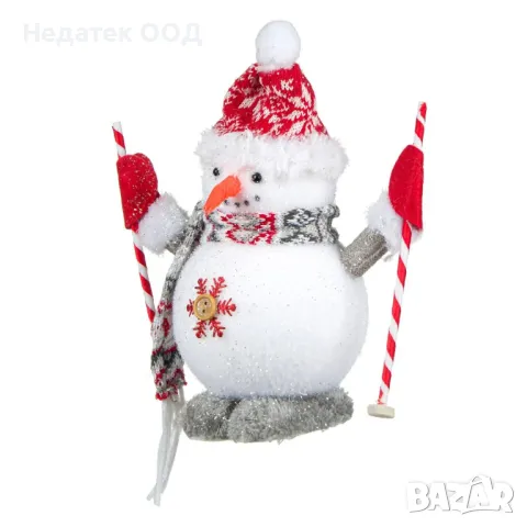 Коледна, Декоративна, Фигура, Снежен човек, Бял, 24 см, снимка 2 - Декорация за дома - 48035658