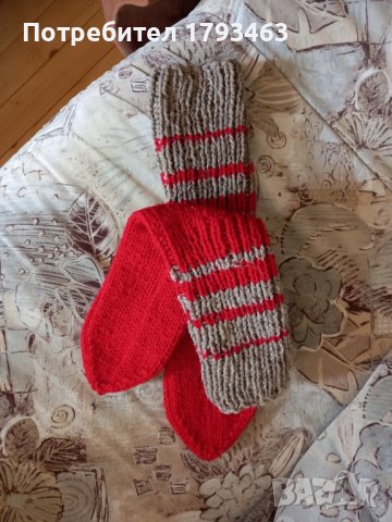 Ръчно плетени дамски чорапи от вълна, размер 41, снимка 2 - Якета - 42776192