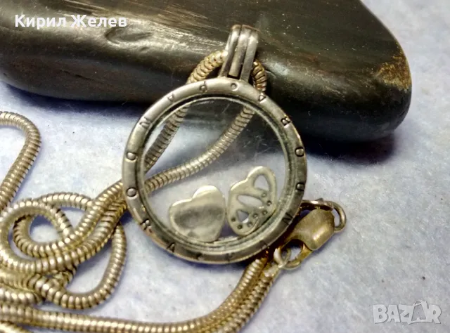 PANDORA Родиран СРЕБЪРЕН МЕДАЛЬОН ПАНДОРА ЦИРКОНИ ЕМАЙЛ и СТЪКЛО с СРЕБЪРНА ВЕРИЖКА СРЕБРО 925 26259, снимка 3 - Колиета, медальони, синджири - 49426341