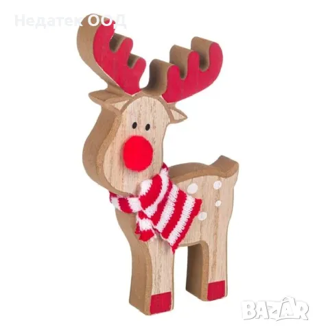 Коледна, Декоративна, Украса, Еленче, Дърво, 18 см, снимка 2 - Декорация за дома - 48038988