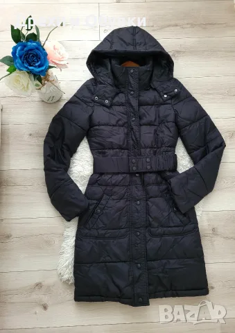 Дълго зимно черно яке с качулка Vero Moda, снимка 2 - Якета - 56225110