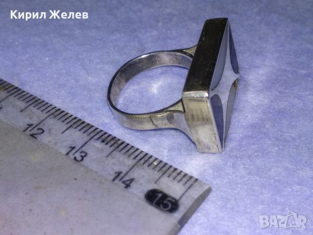 Стар СРЕБЪРЕН ЕЛЕГАНТЕН ПРЪСТЕН СРЕБРО 925 с ЧЕРЕН ОНИКС и МЛЕЧЕН КВАРЦ РЪЧНА АРТ ИЗРАБОТКА 40599, снимка 17 - Антикварни и старинни предмети - 42613359