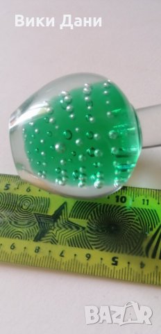 зелени балони ваза Морано стъкло, снимка 6 - Вази - 30491748