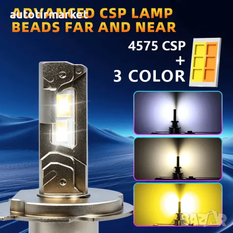 Smart LED крушки H7 150W, 3 цвята, CANBUS, снимка 2 - Аксесоари и консумативи - 56051326