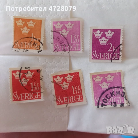 6 stari shvedski marki s visok nominal, снимка 2 - Филателия - 53353633