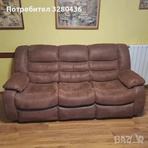 Триместен разтегателен диван (микрофибър / белгийски механизъм)