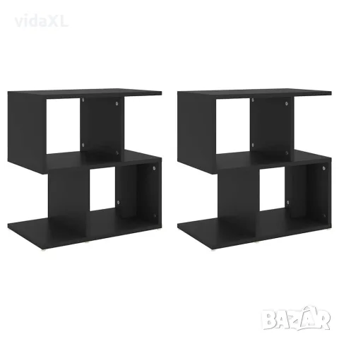 vidaXL Нощни шкафчета, 2 бр, черни, 50x30x51,5 см, инженерно дърво