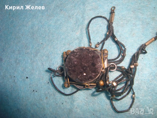СТАРА АРТ НУВО ГРИВНА с ОГРОМЕН МИНЕРАЛ АМЕТИСТ ХЕНД МЕЙД ВИНТИДЖ МАЙСТОРСКА ИЗРАБОТКА БРОНЗ 26929, снимка 15 - Гривни - 34896123