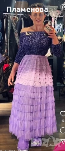 Рокля Djofra Джофра, лилава - one size, снимка 2 - Рокли - 54082276