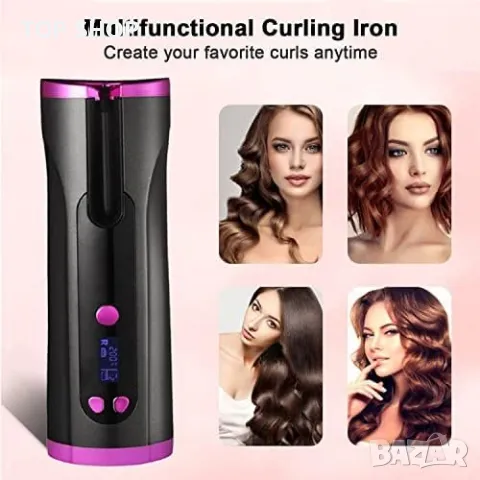 Нова автоматична керамична преносима маша за коса Къдрене Жени Прическа Подарък, снимка 2 - Маши за коса - 49426141