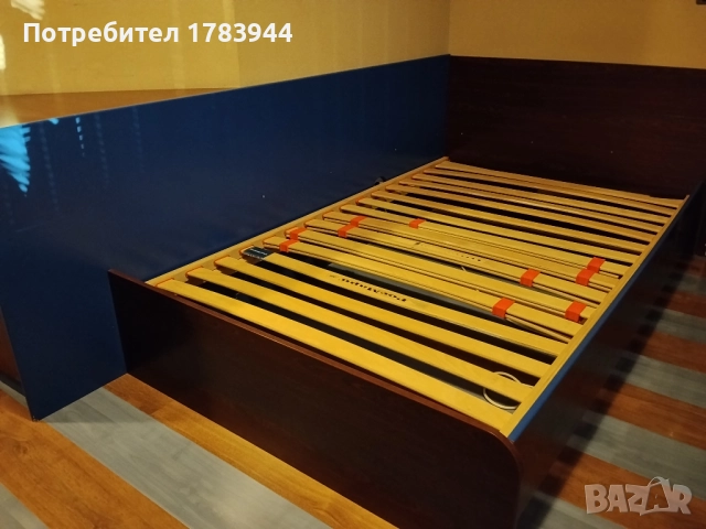 Легло с размери 120x200 см,подматрачна рамка и секция от МДФ, снимка 2 - Секции и витрини - 52737685