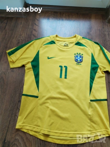  Brazil 2002-04 Nike Home Shirt Ronaldinho 11 - мъжка колекционерска тениска ОТЛИЧНО СЪСТОЯНИЕ ХЛ, снимка 5 - Тениски - 54347124