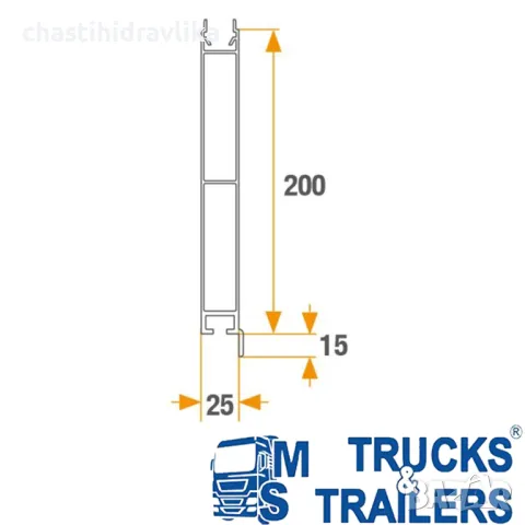 Завършващ долен профил за изграждане на капак Н200 - 6750мм 6750Х200IF, снимка 2 - Части - 48597452