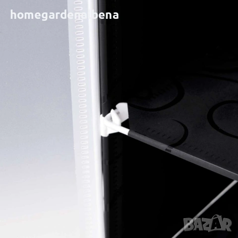 Черен модулен метален шкаф за обувки 95 см, 6 рафта, водоустойчива пластмаса, снимка 3 - Шкафове - 54142953