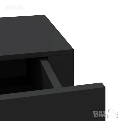 vidaXL Стенен рафт с чекмедже, черен, 60x23,5x10 см, МДФ, снимка 9 - Етажерки - 56146919
