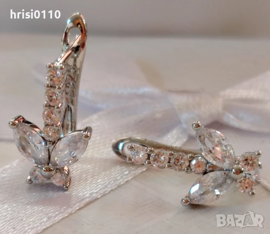 Нови нежни сребърни обеци с английско закопчавсне 