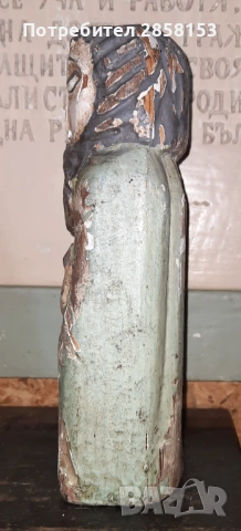 Стара дървена фигура на светец, снимка 2 - Антикварни и старинни предмети - 53023522