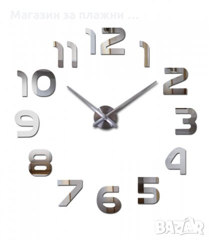 3D СТЕНЕН ЧАСОВНИК СЪС ЗАЛЕПВАЩИ АРАБСКИ ЦИФРИ - код  4202, снимка 2 - Стенни часовници - 34204122