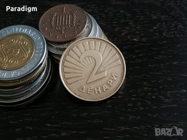 Mонета - Македония - 2 денари | 1993г., снимка 1 - Нумизматика и бонистика - 31167699