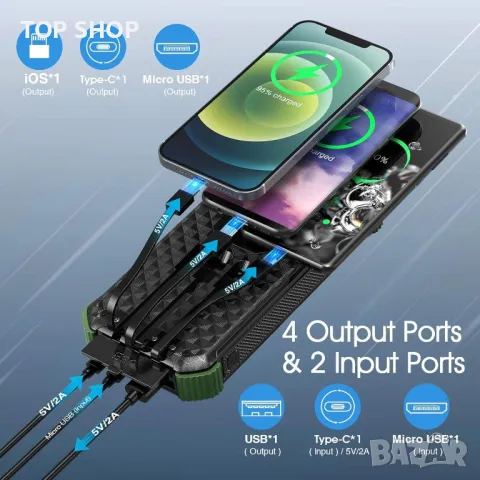 Solar Power Bank 30000mAh, снимка 2 - Външни батерии - 48669122